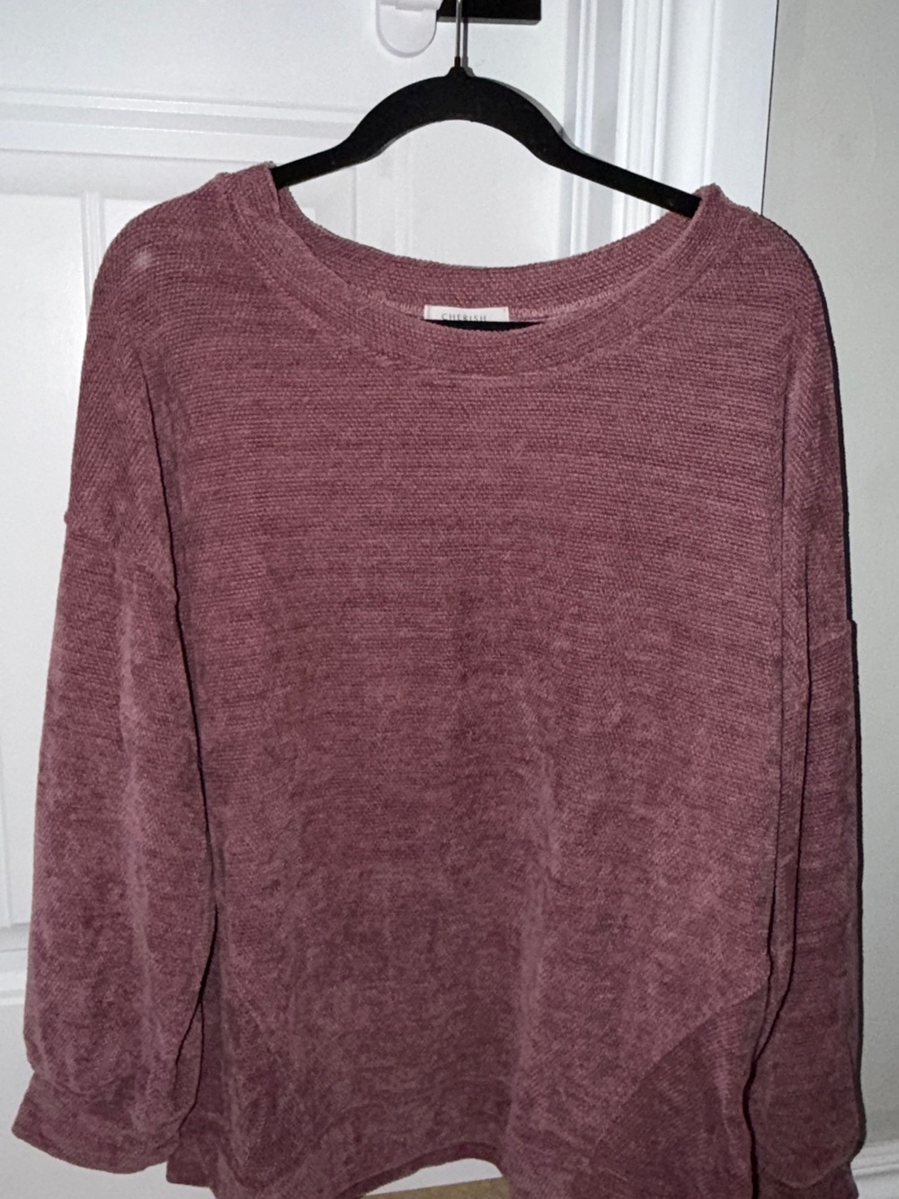 Cherish Dusty Rose Crewneck Knit Pullover